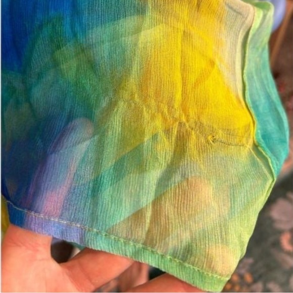 NWT Vineet Bahl Blurred Sheer Mini Dress with Train, sz L - Picture 6 of 17